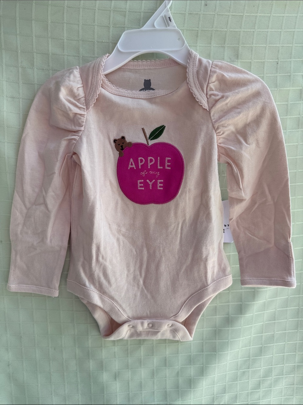 New Baby GAP Pink 'Apple of My Eye' Long-Sleeve Baby One-Piece